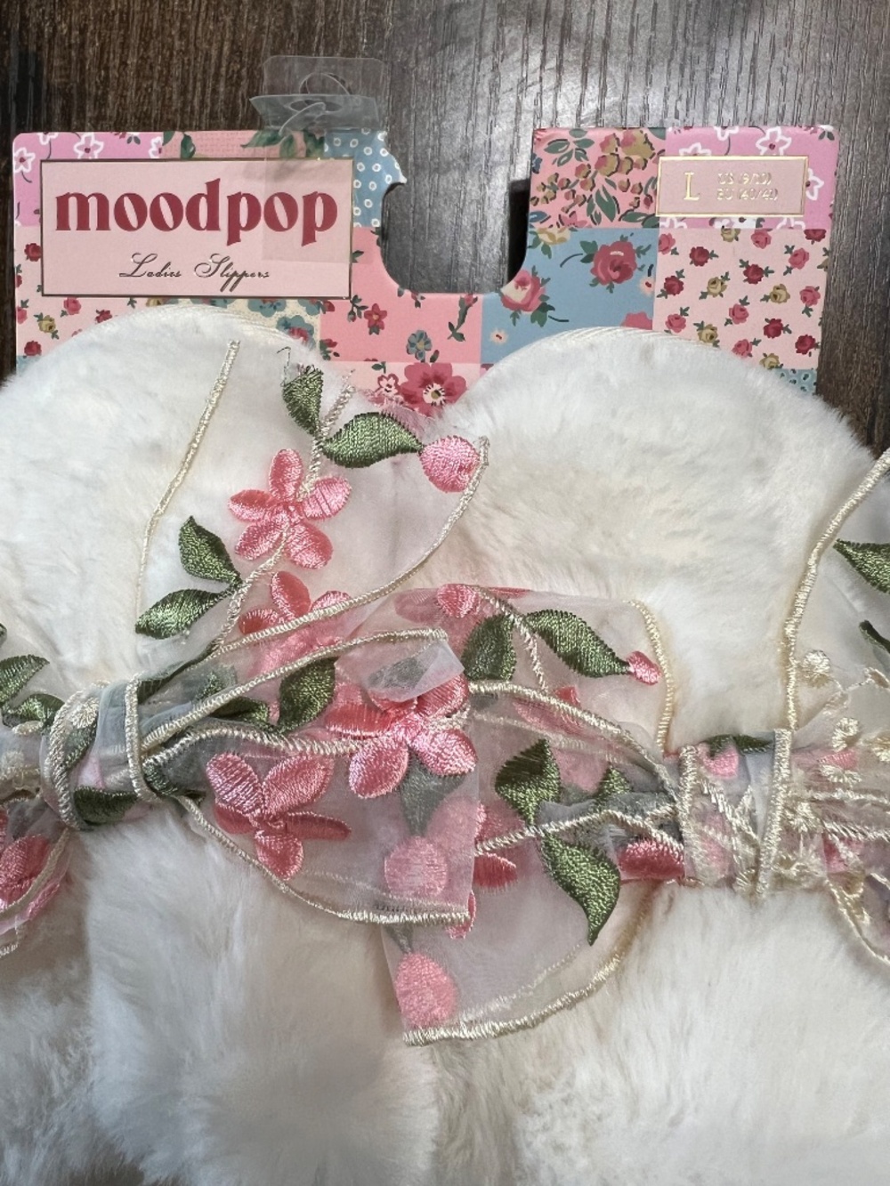 Ladies White and Pink Moodpop Slippers - Picture 4 of 7